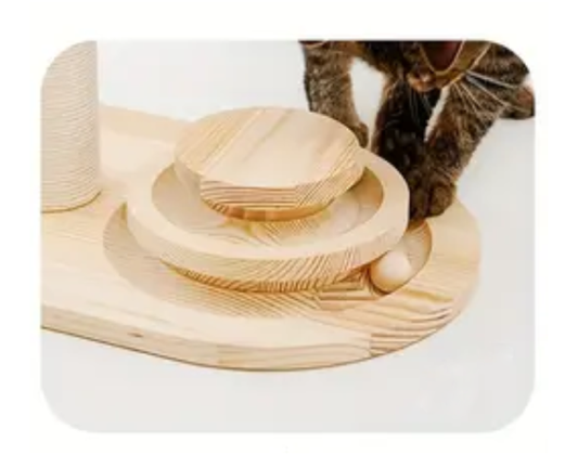 Mushroom Sisal Cat Scratching Post (20") with Track & Dangling Ball Toys